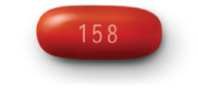 Single round red 158 mg BID JATENZO® softgel capsule.